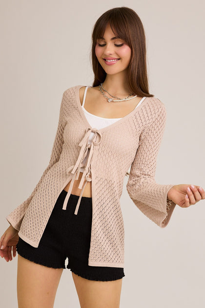 【IONSEOUL】Melo Y-neck knitwear cardigan 4FM213 Cardigans – Melrose in the OC
