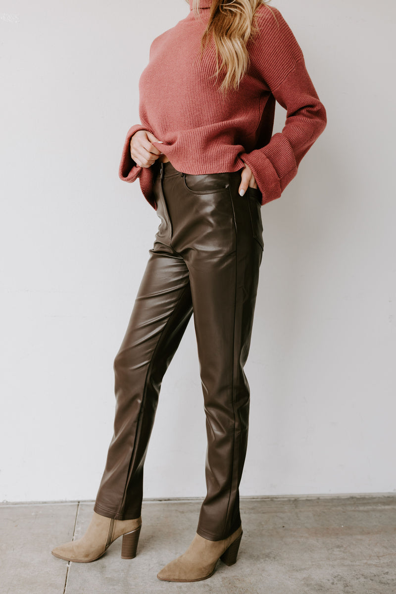 Brown Faux Leather Pants – The Tipsy Gypsy Boutique